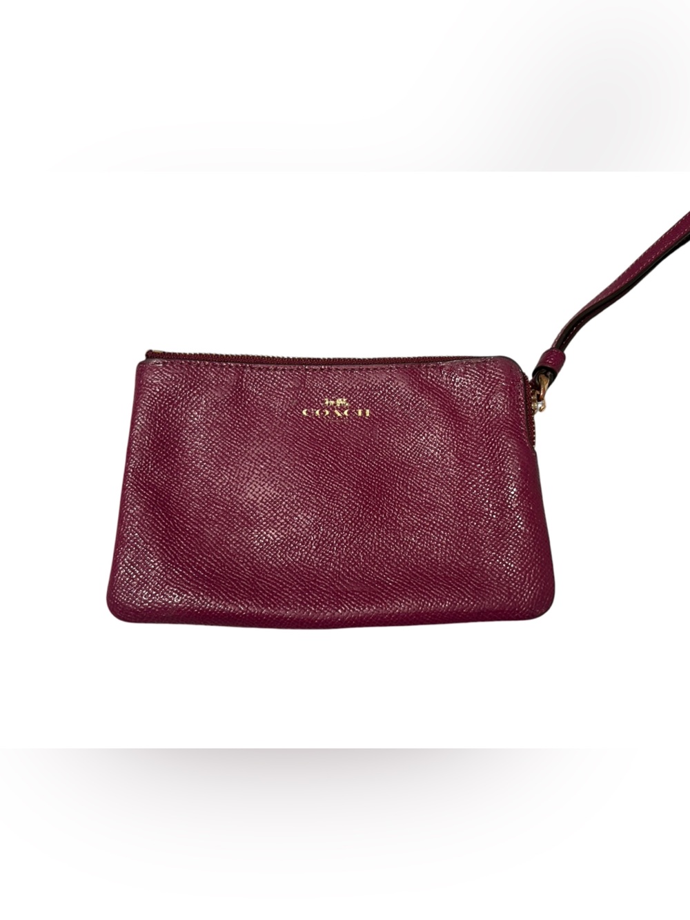 Coach Plum Leather Wristlet Clutch